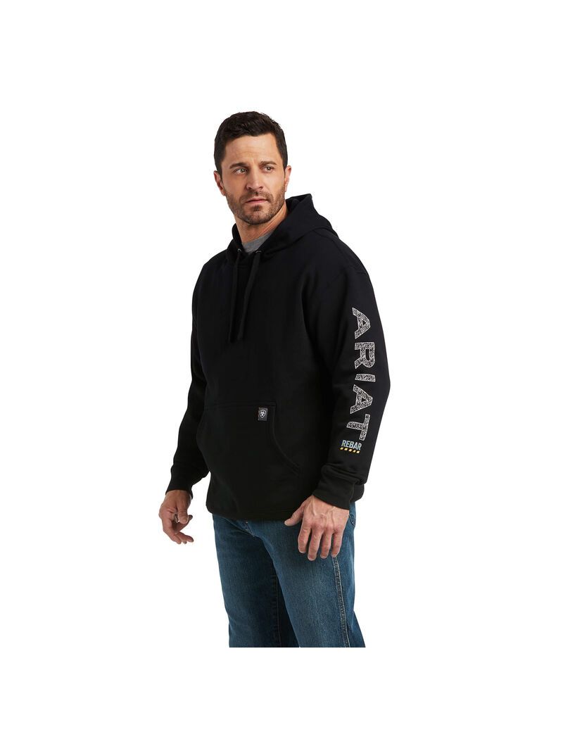 Sweat à Capuche Ariat Rebar Roughneck Pullover Noir | FKS-6494951