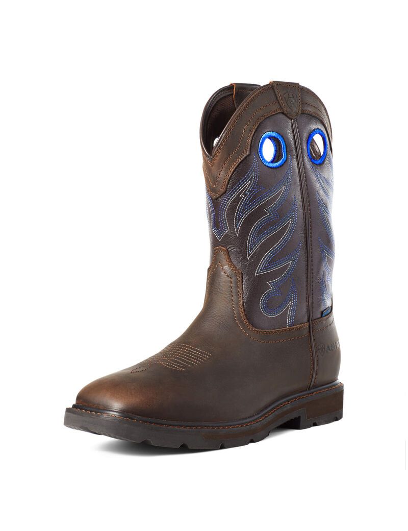 Bottes Imperméables Ariat Groundwork Travail Marron Foncé | KQI-0954081