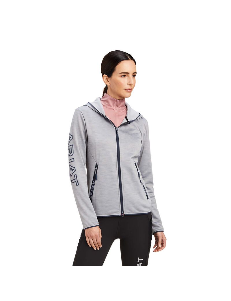 Sweat à Capuche Ariat Byron Full Zip Grise | VST-5544135