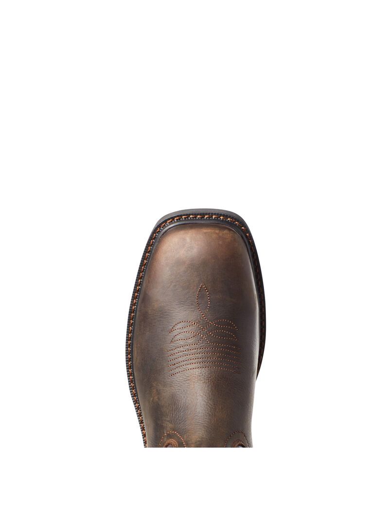 Bottes Imperméables Ariat Groundwork Travail Marron Foncé | KQI-0954081