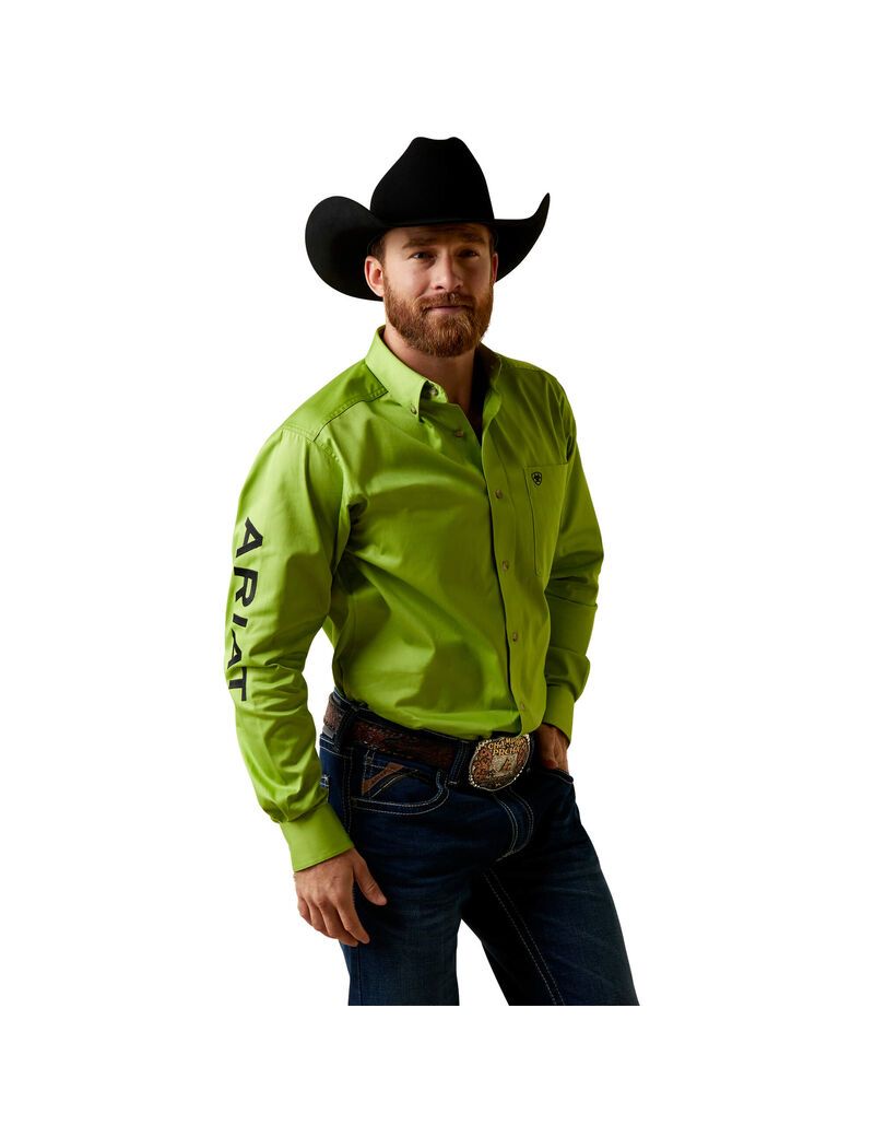 Chemises De Costume Ariat Team Logo Twill Fitted Vert | XGS-0457145