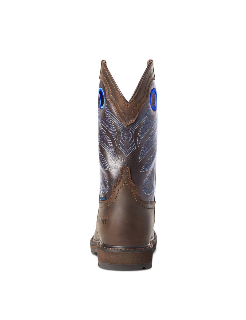 Bottes Imperméables Ariat Groundwork Travail Marron Foncé | KQI-0954081