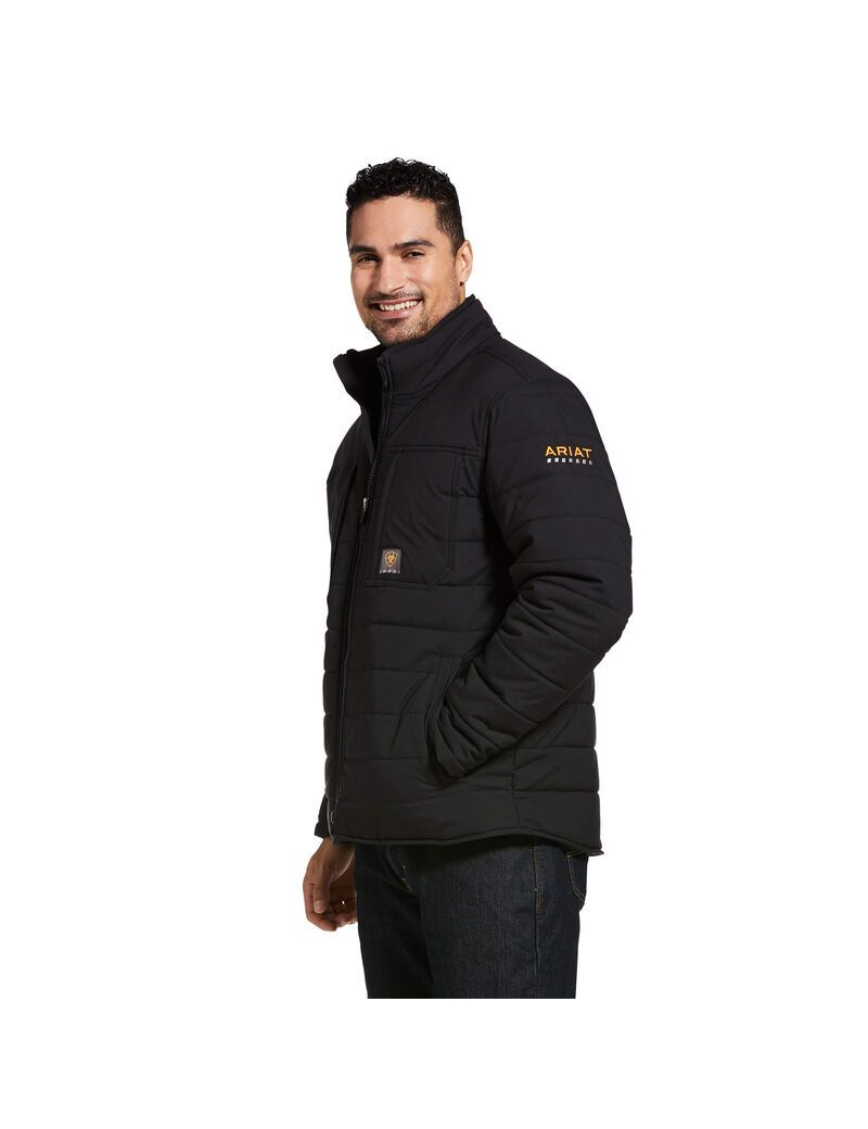 Vestes Ariat Rebar Valiant Stretch Tela D'eau Resistant Insulated Noir | MUO-1799460