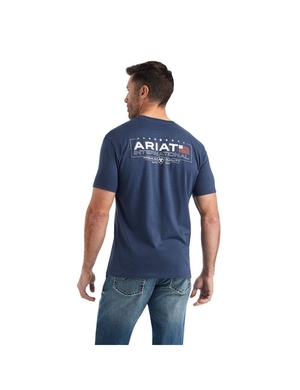 T Shirts Ariat Horizontal Bleu Marine | ZMX-1697092