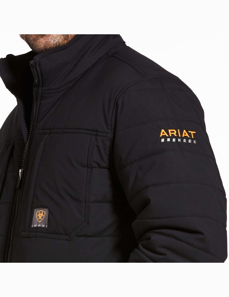 Vestes Ariat Rebar Valiant Stretch Tela D'eau Resistant Insulated Noir | MUO-1799460