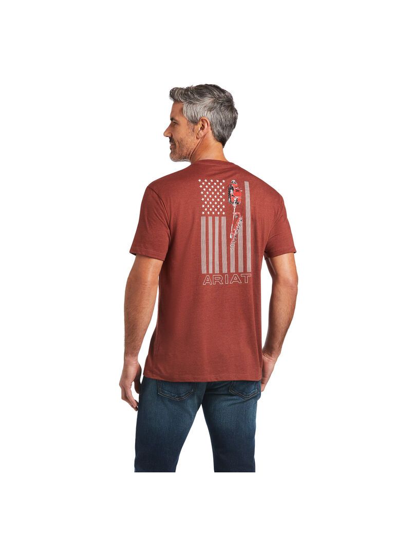 T Shirts Ariat Farm Rouge | HEV-7977666