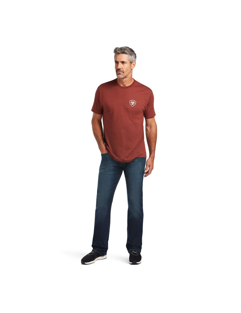 T Shirts Ariat Farm Rouge | HEV-7977666