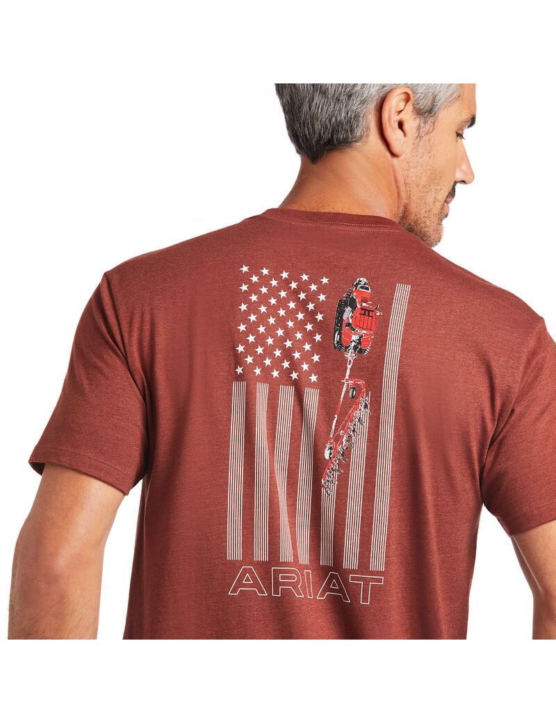 T Shirts Ariat Farm Rouge | HEV-7977666