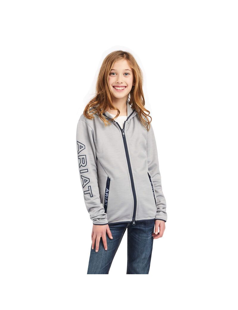 Sweat à Capuche Ariat Byron Full Zip Grise | WQJ-0938474