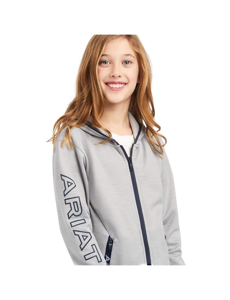 Sweat à Capuche Ariat Byron Full Zip Grise | WQJ-0938474