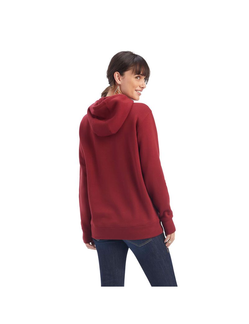 Sweat à Capuche Ariat REAL Beartooth Rouge Foncé | DKU-2529319