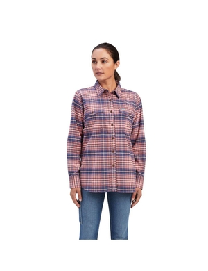 Vêtements De Travail Ariat Rebar Flannel DuraStretch Travail Shirts Rose | IVB-9159859