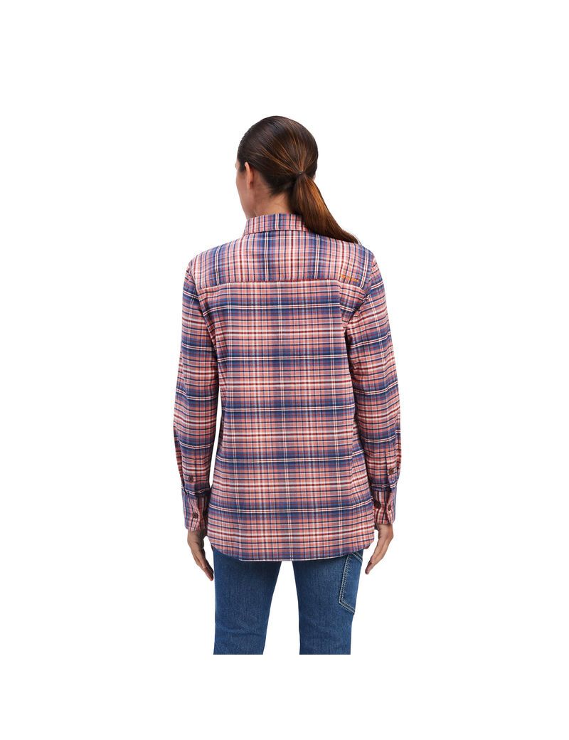 Vêtements De Travail Ariat Rebar Flannel DuraStretch Travail Shirts Rose | IVB-9159859