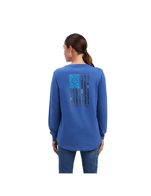 Vêtements De Travail Ariat Rebar Coton Strong SouthWest Graphique T Shirts Bleu Marine | XBQ-1227370