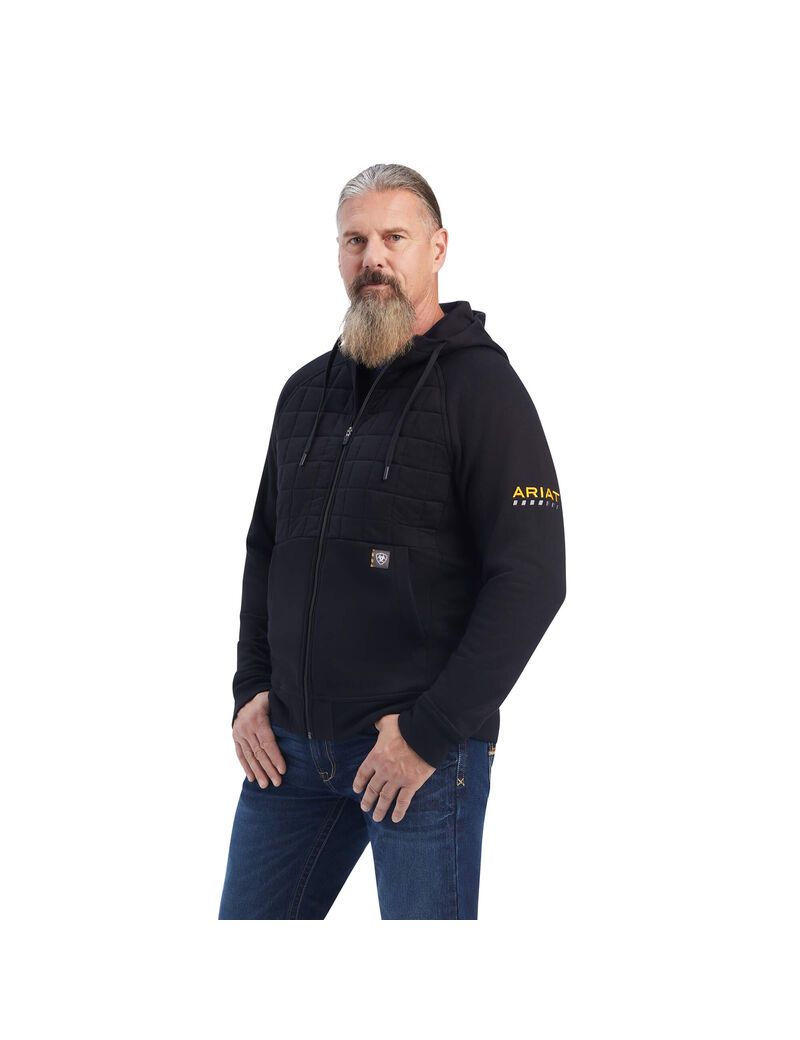 Vêtements De Travail Ariat Rebar Regulator Full Zip Hoodie Noir | YKR-2427868