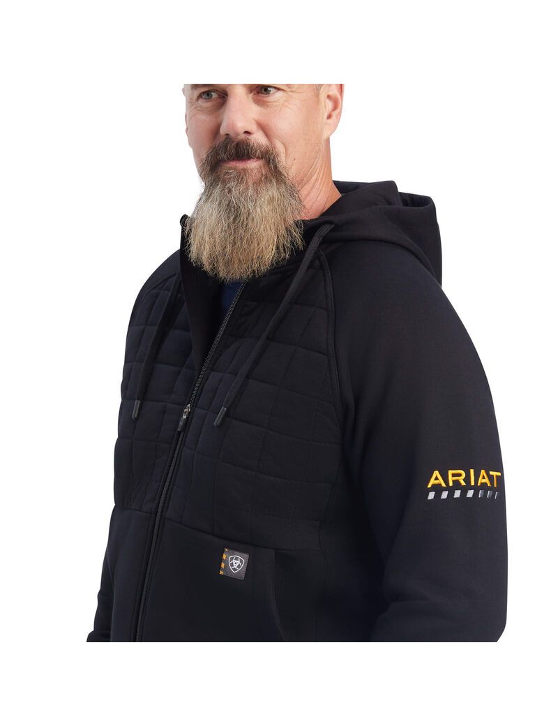 Vêtements De Travail Ariat Rebar Regulator Full Zip Hoodie Noir | YKR-2427868