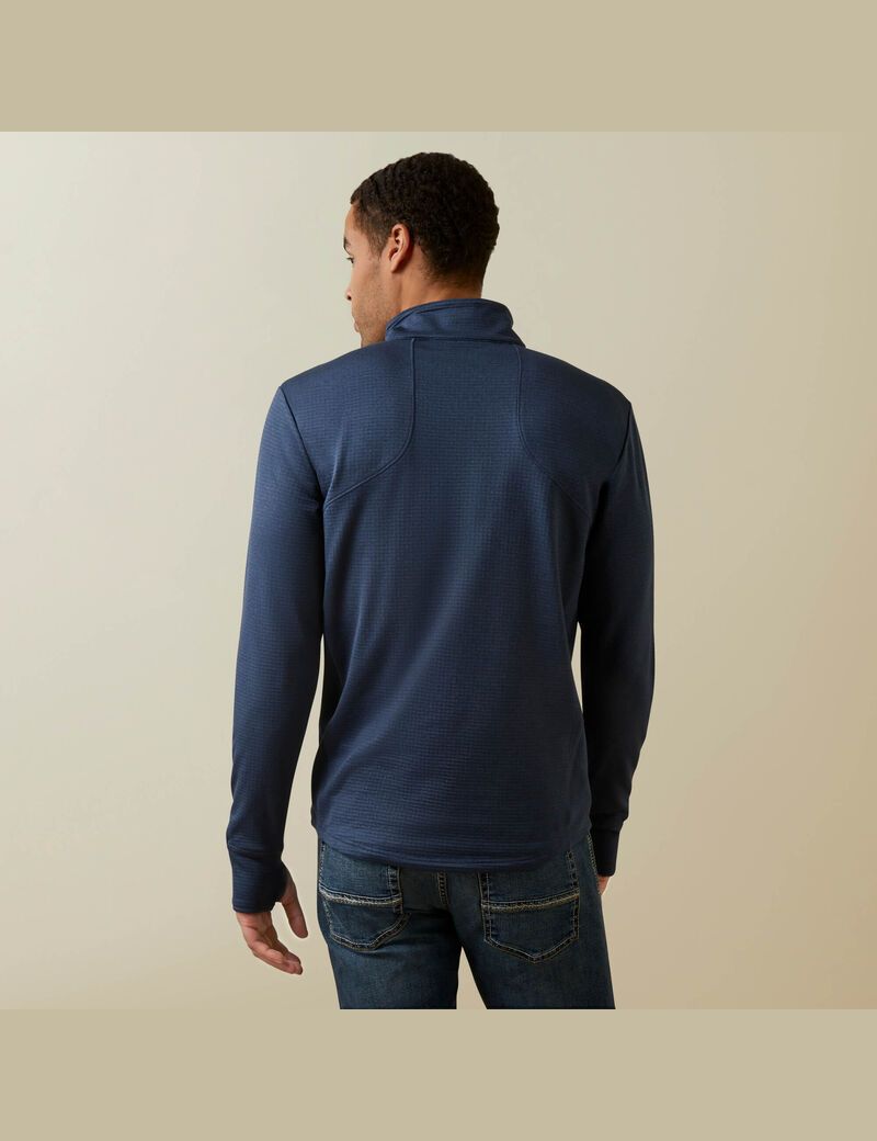 Couches Intermédiaires Ariat Team Gridwork 1/4 Zip Bleu Marine | NWZ-7202074