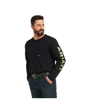 Vêtements De Travail Ariat Rebar Workman Logo Noir Vert Clair | CUC-0388178