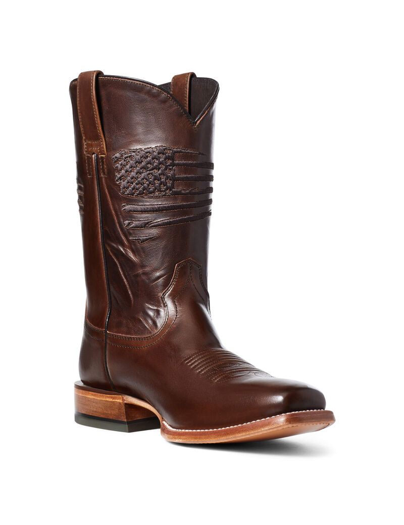 Bottes Western Ariat Circuit Patriot Square Embout Marron | KFP-8277672