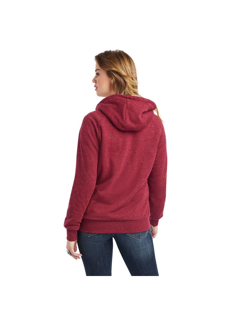 Sweat à Capuche Ariat REAL Sherpa Full Zip Rouge | PQM-5126316