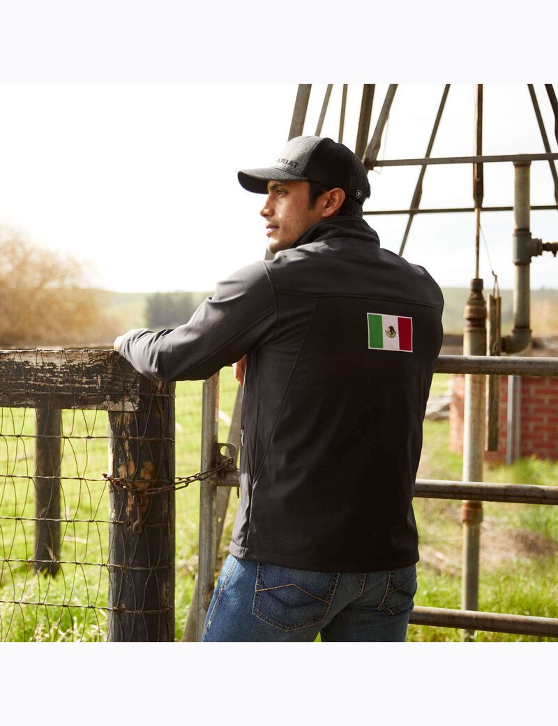 Vestes Ariat New Team Softshell MEXICO Noir | EIM-1568728