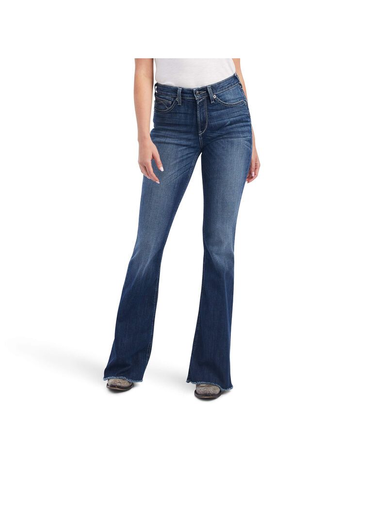 Jean Ariat R.E.A.L. High Rise Beverly Bling Flare Bleu | OEV-3352533