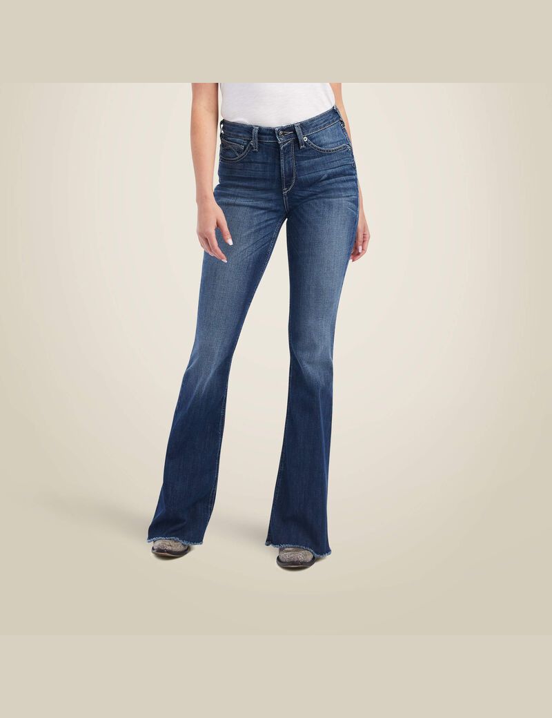 Jean Ariat R.E.A.L. High Rise Beverly Bling Flare Bleu | OEV-3352533