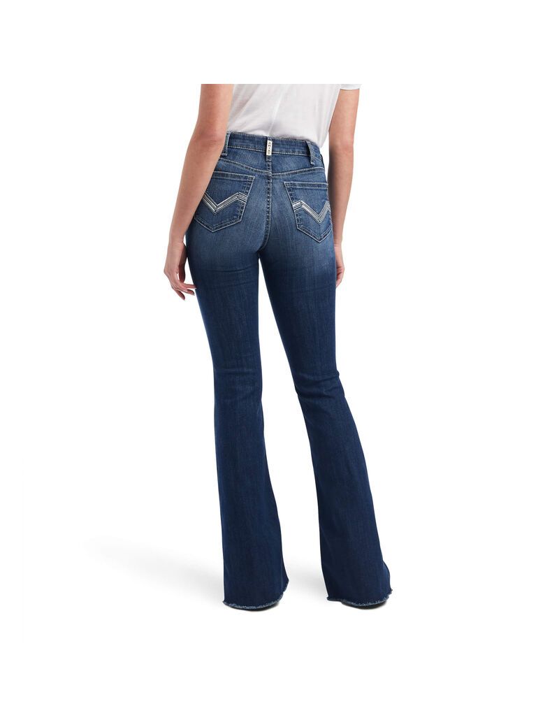 Jean Ariat R.E.A.L. High Rise Beverly Bling Flare Bleu | OEV-3352533