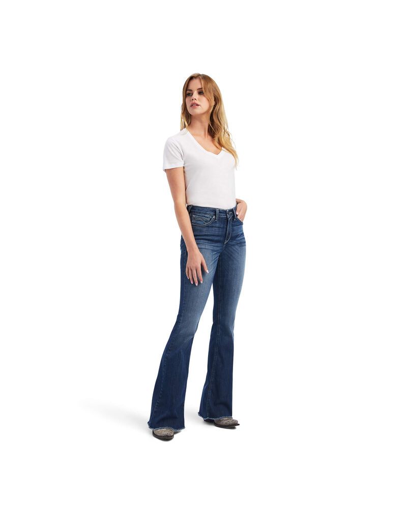 Jean Ariat R.E.A.L. High Rise Beverly Bling Flare Bleu | OEV-3352533