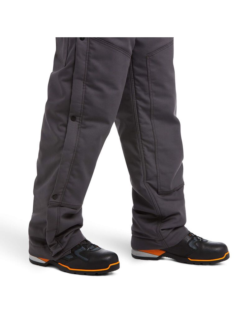 Pantalon Bib Ariat Rebar DuraCanvas Stretch Insulated Grise | HAJ-2771517