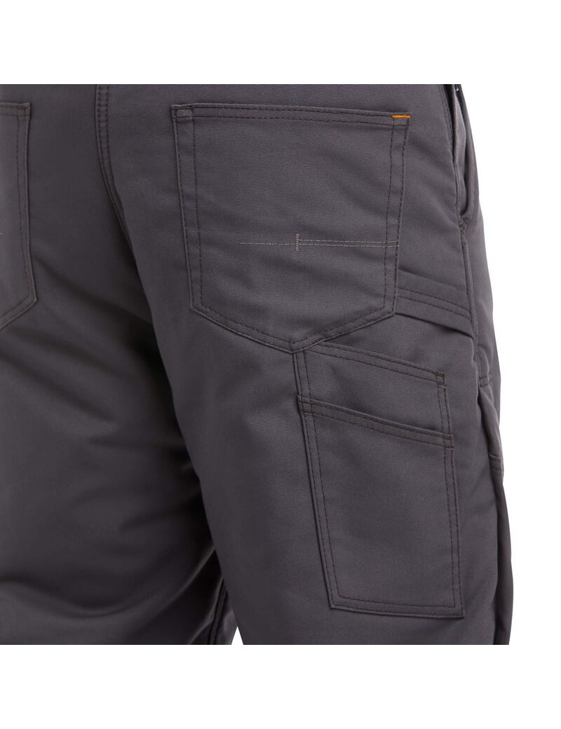 Pantalon Bib Ariat Rebar DuraCanvas Stretch Insulated Grise | HAJ-2771517