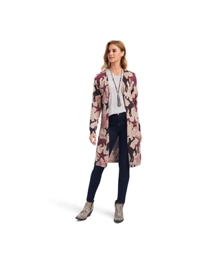 Cardigan Ariat Ride into the Sunset Marron Beige | LDZ-5562557