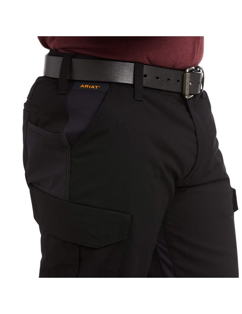 Pantalon Ariat Rebar M5 Droit DuraStretch Ripstop Cargo Droit Noir | PWT-8898366