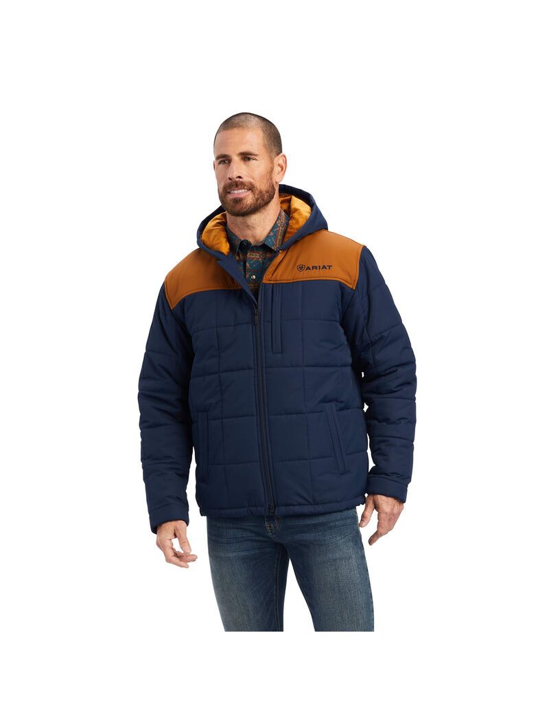 Vestes Ariat Crius Encapuchonné Insulated Bleu Marine | KJD-3899910