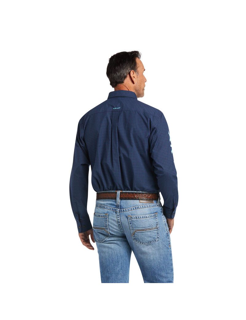 Chemises De Costume Ariat Pro Series Team Sully Classiche Fit Bleu Marine | MKP-1800824