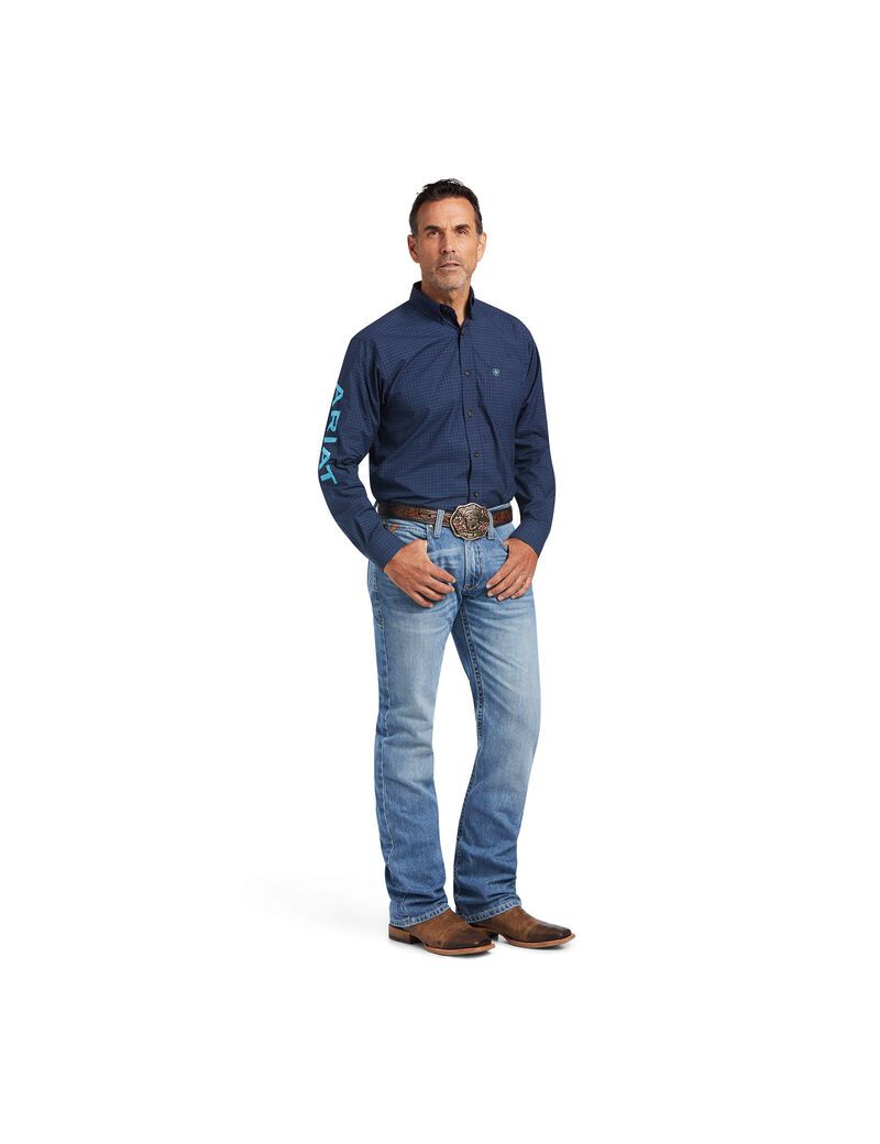 Chemises De Costume Ariat Pro Series Team Sully Classiche Fit Bleu Marine | MKP-1800824