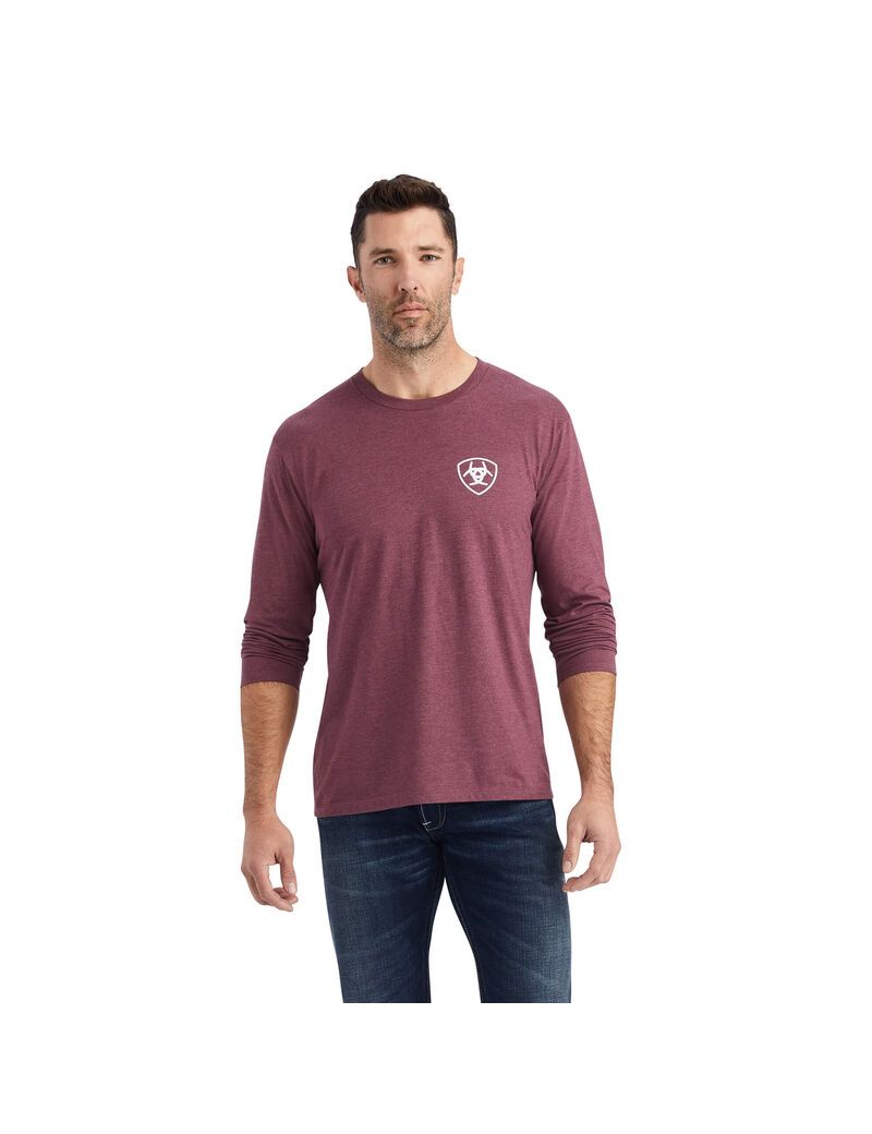 T Shirts Ariat Catégories Crest Bordeaux | NYP-1581435