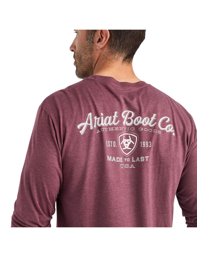 T Shirts Ariat Catégories Crest Bordeaux | NYP-1581435