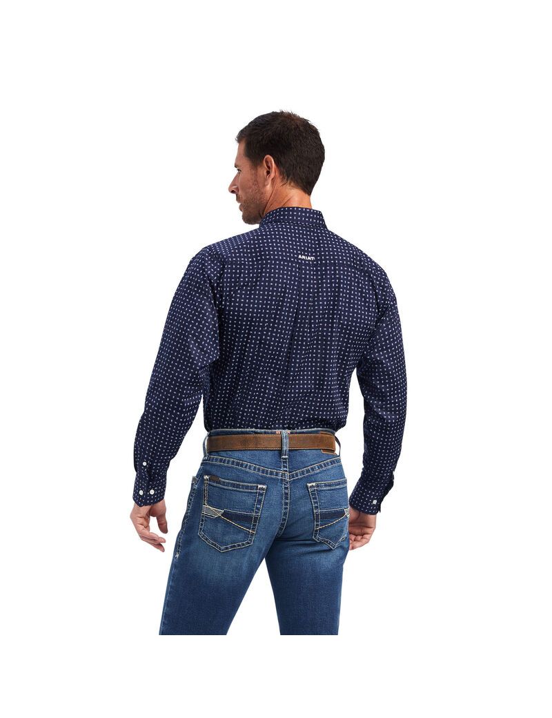 Chemises De Costume Ariat Niko Stretch Fitted Bleu | WLJ-4996882