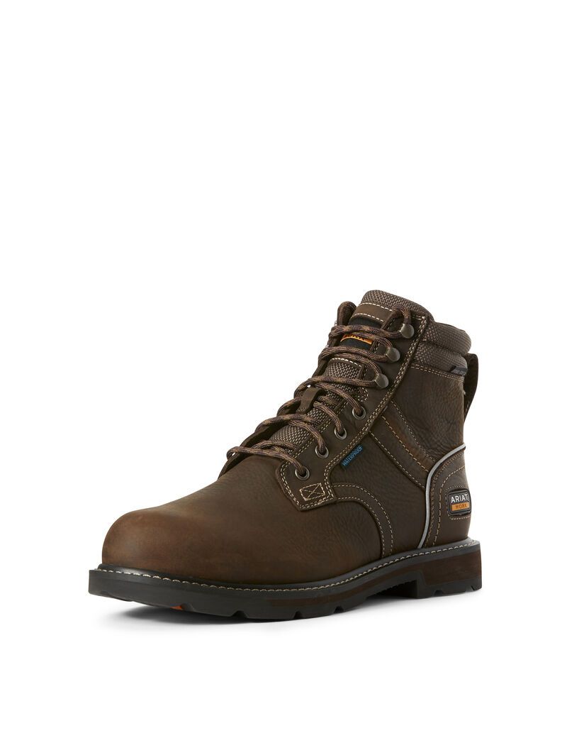 Bottes Imperméables Ariat Groundbreaker 6' II Steel Embout Travail Marron Foncé | FKO-1665259