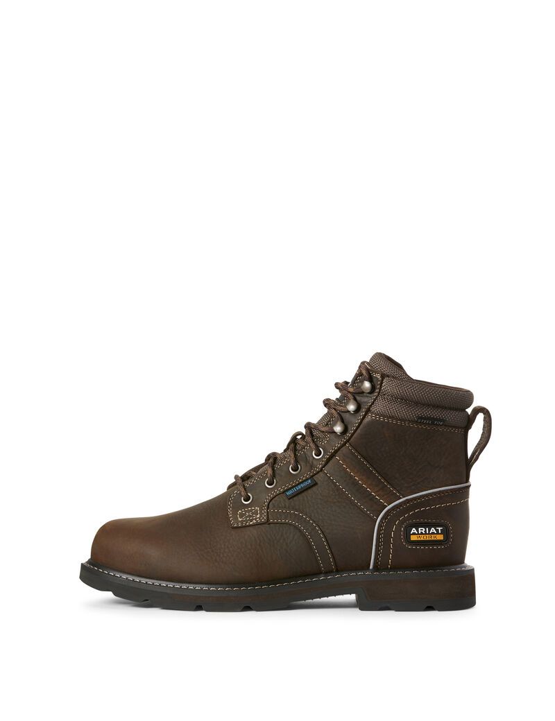 Bottes Imperméables Ariat Groundbreaker 6' II Steel Embout Travail Marron Foncé | FKO-1665259