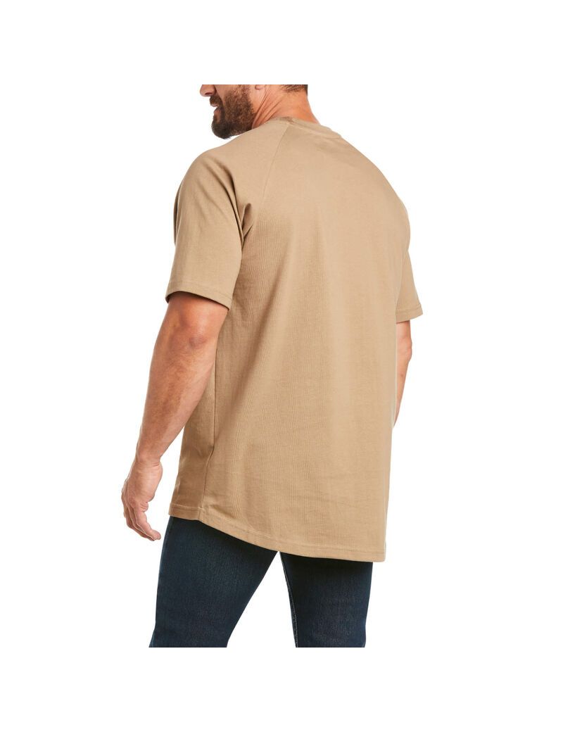 Vêtements De Travail Ariat Rebar Coton Strong T Shirts Kaki | SFU-1404911