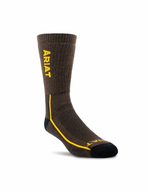 Chaussettes Ariat Midweight Merino Laine Performance Travail Marron | MTB-5545561