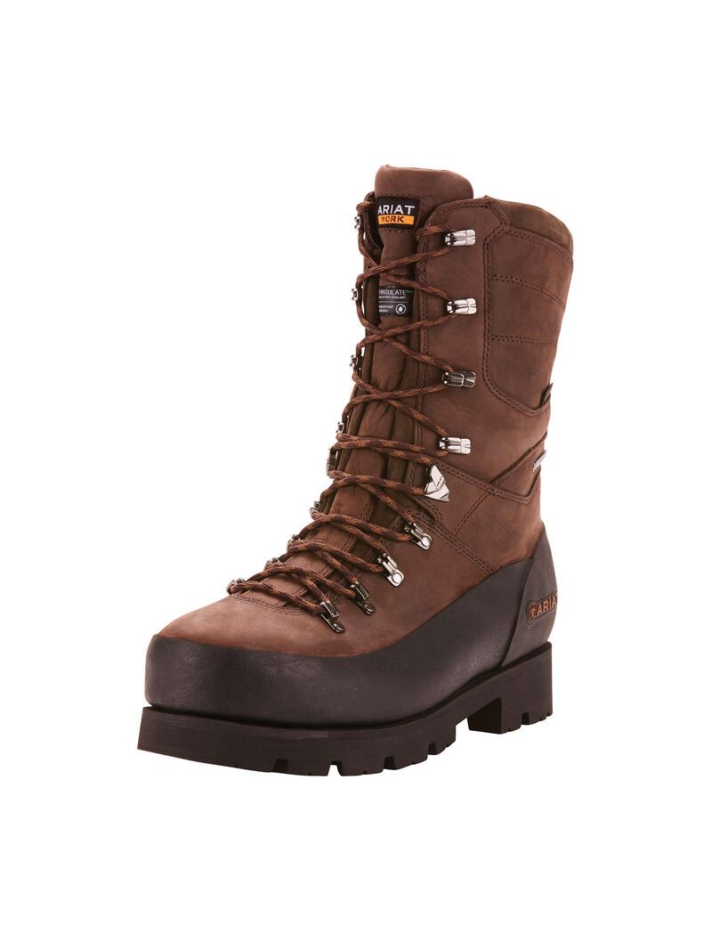 Bottes Imperméables Ariat Linesman Ridge 10' GORE-TEX 400g Composite Embout Travail Marron | MSB-5177857