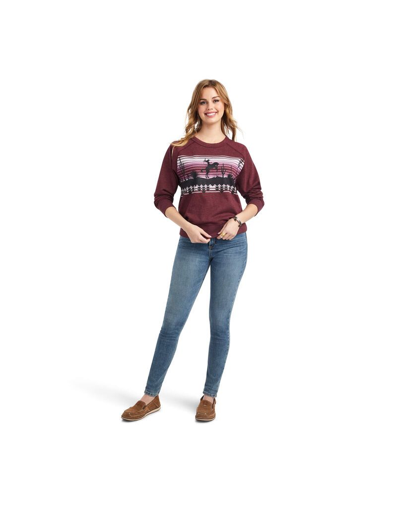 Sweats Ariat Desert Ride Crew Bordeaux | FIY-1012843