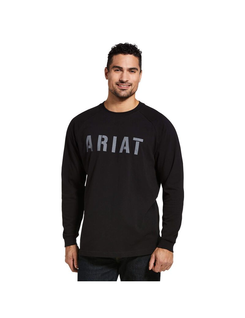 Vêtements De Travail Ariat Rebar CottonStrong Block T Shirts Noir | XDE-4706291