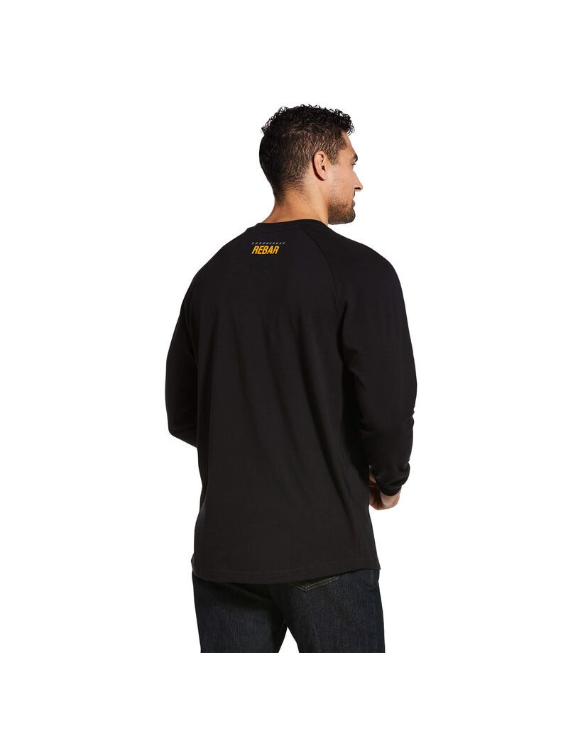 Vêtements De Travail Ariat Rebar CottonStrong Block T Shirts Noir | XDE-4706291