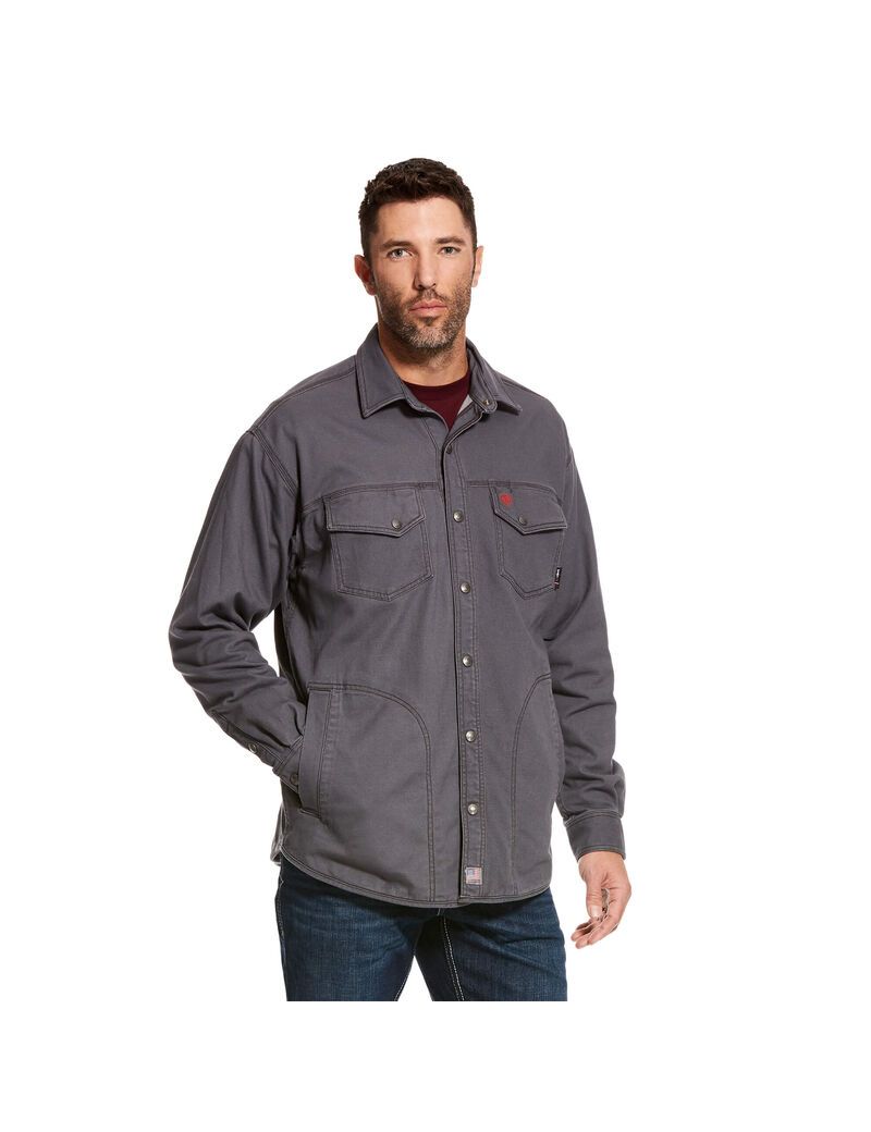 Vestes Ariat FR Rig Shirt Grise | WIV-3745153