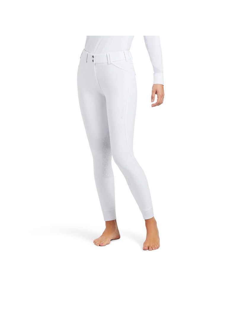 Pantalon Ariat Tri Factor Grip Knee Patch Breech Blanche | OSM-5531013