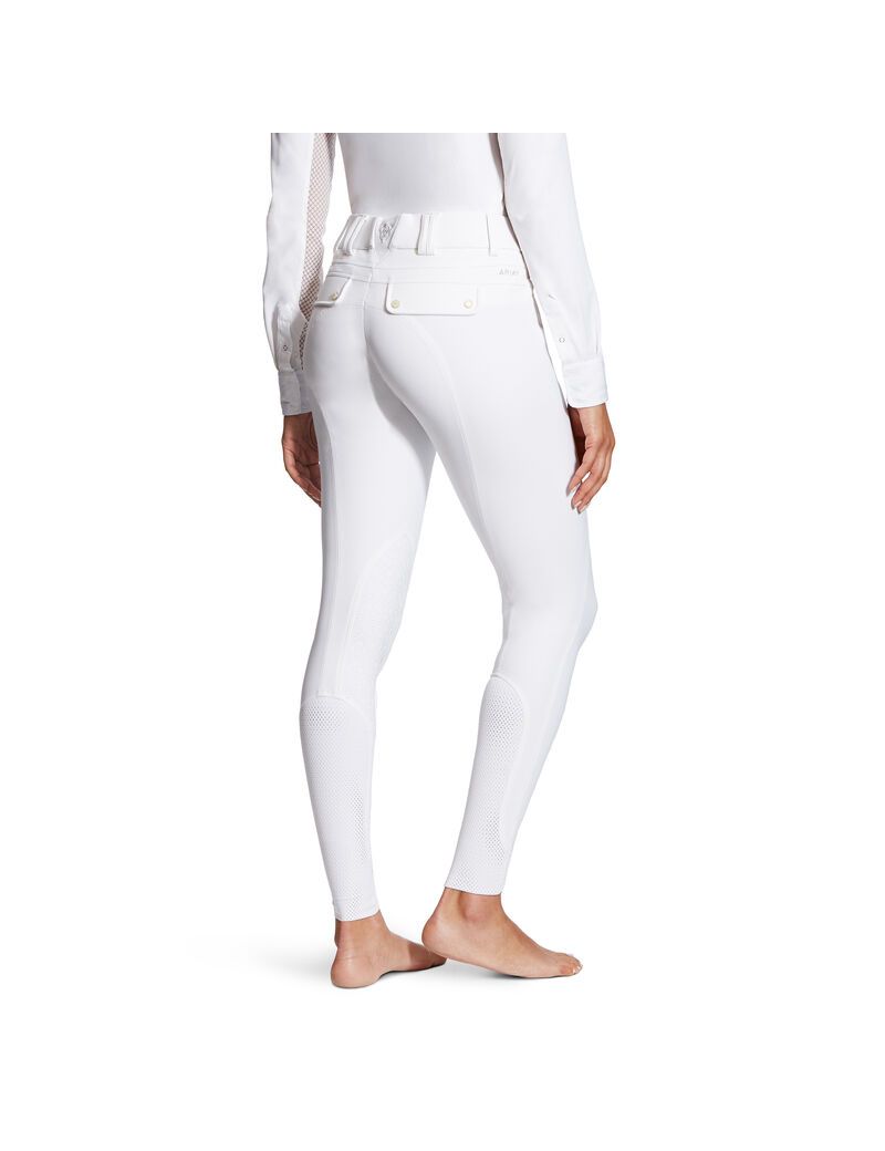 Pantalon Ariat Tri Factor Grip Knee Patch Breech Blanche | OSM-5531013